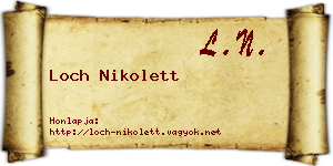 Loch Nikolett névjegykártya